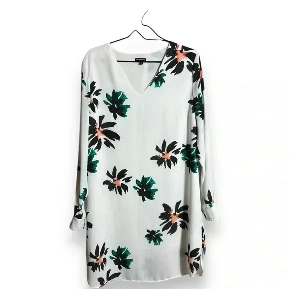 Who What Wear Knee Length Shift White Fully Lined Lightweight Floral Print Sress - Picture 15 of 16